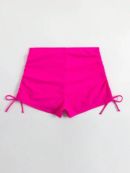 Swim Vcay Summer Beach Drawstring Side Bikini Bottom