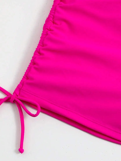 Swim Vcay Summer Beach Drawstring Side Bikini Bottom