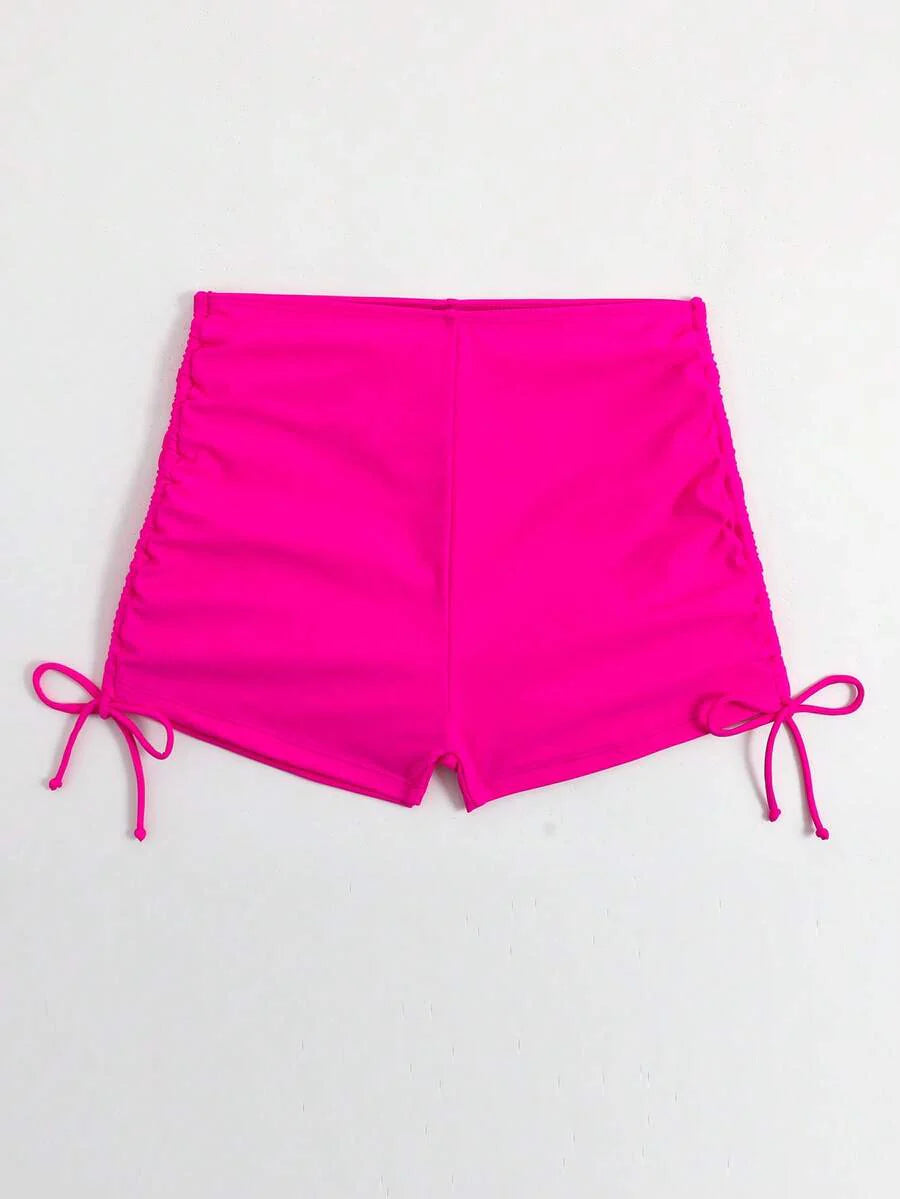 Swim Vcay Summer Beach Drawstring Side Bikini Bottom