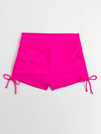 Swim Vcay Summer Beach Drawstring Side Bikini Bottom