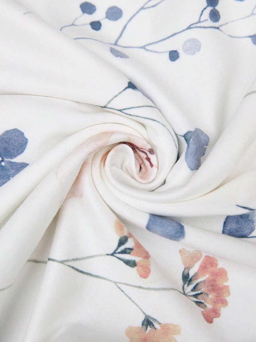 Elegant Floral Wrap Tie Maternity and Nursing Dress White V-Neck Short Sleeve Slim Fit Summer Vacation and Work Mini Dress