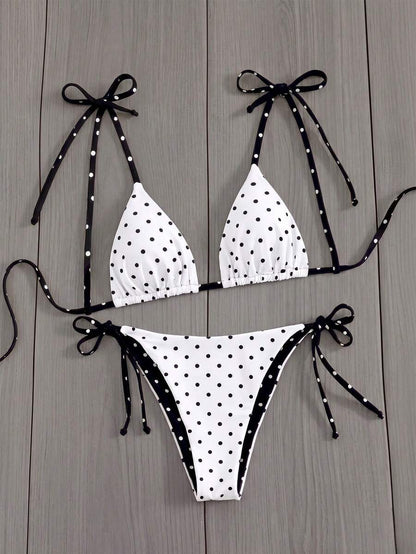 Costavie Fashionable & Sweet Shoulder-Tie Side Bow Knot Wireless Removable Padded Sexy Women Bikini Swimwear 2-Piece Set
