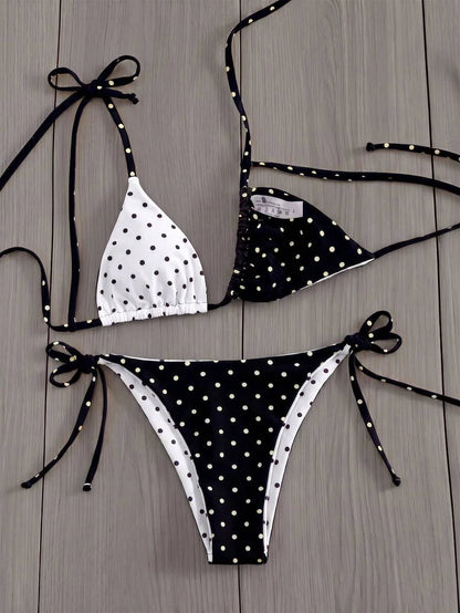 Costavie Fashionable & Sweet Shoulder-Tie Side Bow Knot Wireless Removable Padded Sexy Women Bikini Swimwear 2-Piece Set