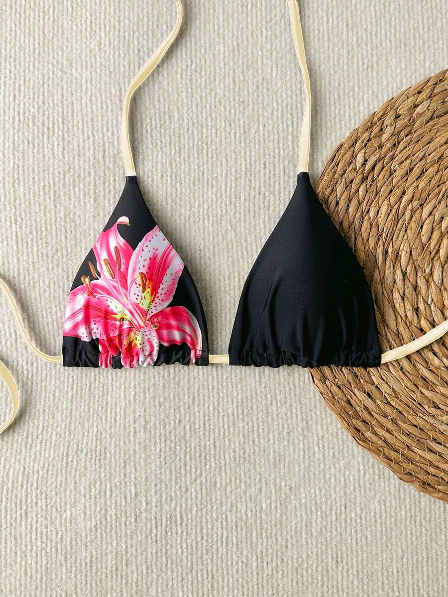 Swim Vcay Springbreak Floral Print Sexy Vacation Bikini Top For Women For Summer