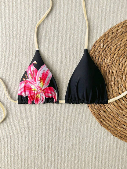 Swim Vcay Springbreak Floral Print Sexy Vacation Bikini Top For Women For Summer