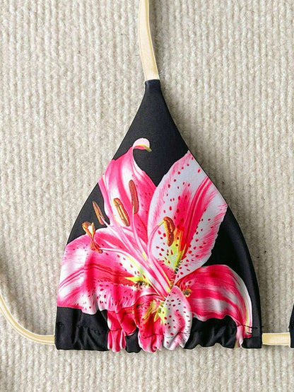 Swim Vcay Springbreak Floral Print Sexy Vacation Bikini Top For Women For Summer