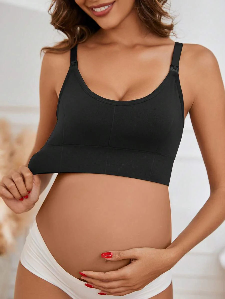 3-Pack Seamless Nursing Bra Set - High Rise Wireless Maternity Bras with Adjustable Straps and Medium Stretch