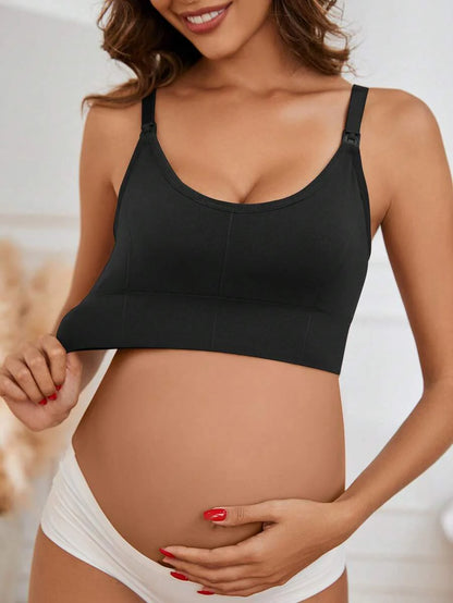 3-Pack Seamless Nursing Bra Set - High Rise Wireless Maternity Bras with Adjustable Straps and Medium Stretch