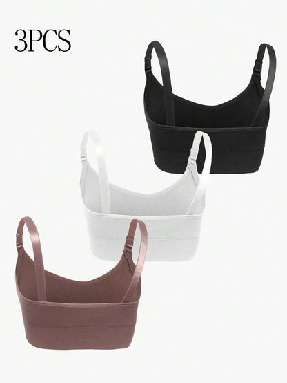 3-Pack Seamless Nursing Bra Set - High Rise Wireless Maternity Bras with Adjustable Straps and Medium Stretch