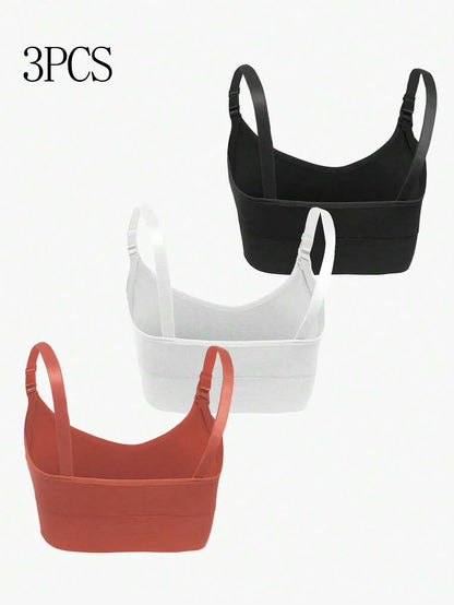 3-Pack Seamless Nursing Bra Set - High Rise Wireless Maternity Bras with Adjustable Straps and Medium Stretch
