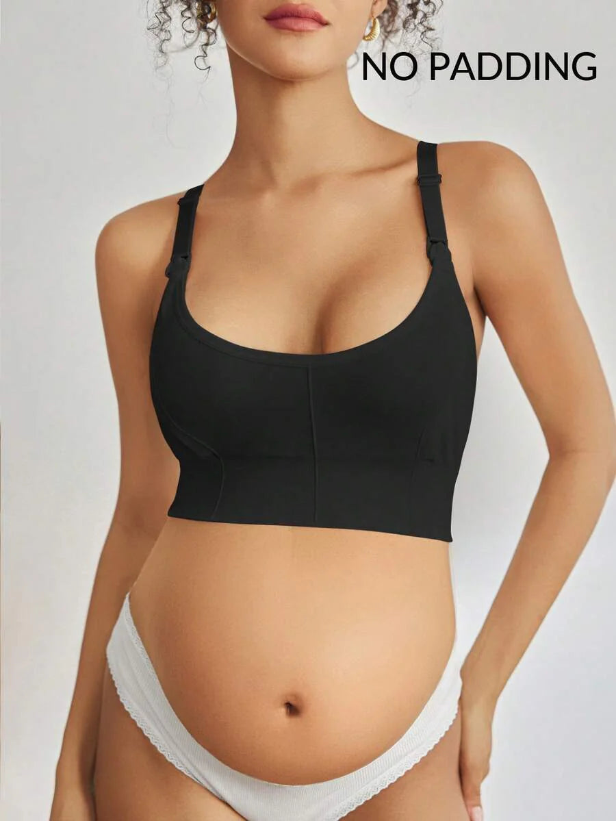 3-Pack Seamless Nursing Bra Set - High Rise Wireless Maternity Bras with Adjustable Straps and Medium Stretch