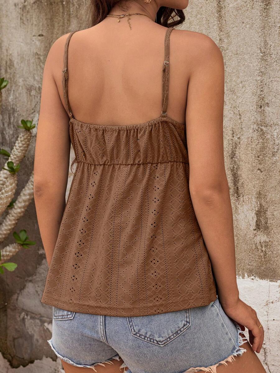 Green Boho Maternity Contrast Lace Embroidery Sleeveless Cami Babydoll Top Flared Spaghetti Strap Beach Vacation Camisole
