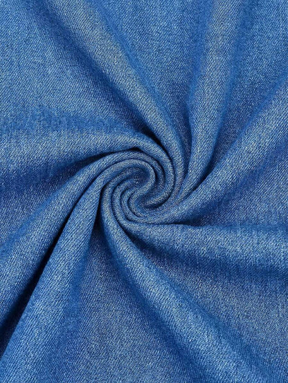 Maternity Backless Denim Midi Slip Dress with Tie-Knot Tiered Hem and Spaghetti Straps – Chic Y2K Summer Beach Vacation Denim Sun Dress