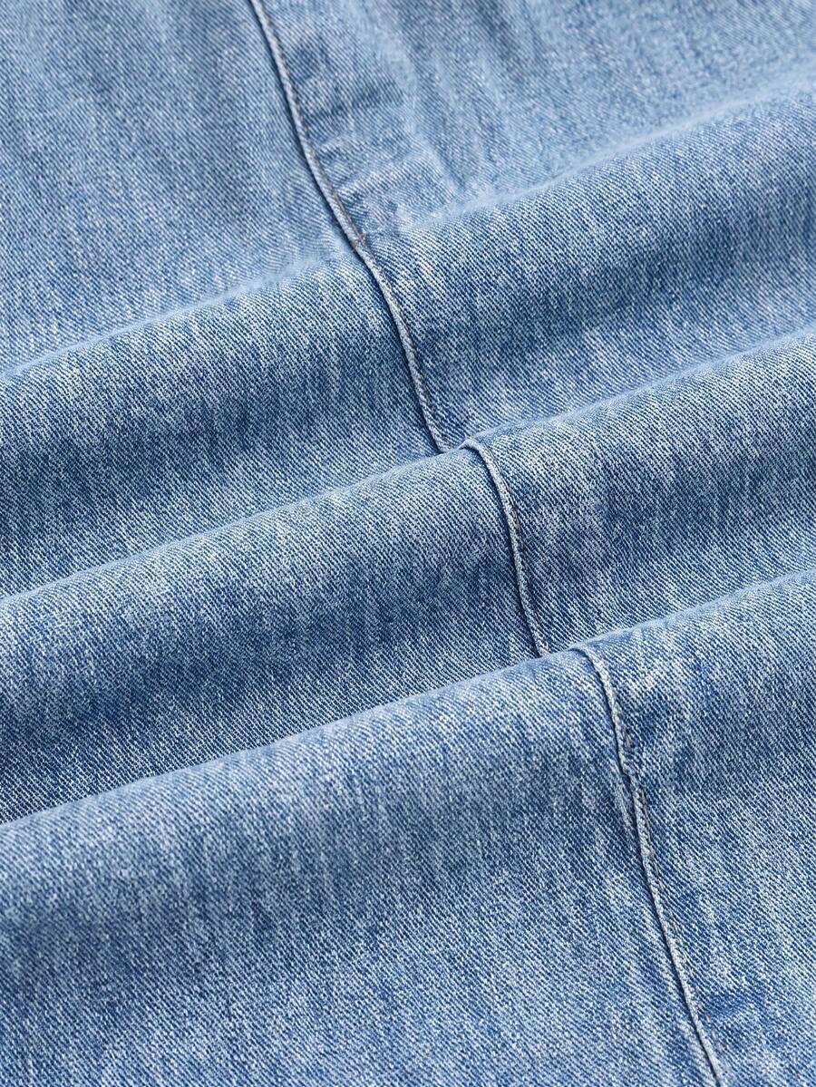 Light Wash Denim Maternity Mini Shorts with Elastic Drawstring Waist – Loose Fit Casual Summer Cotton Shorts for Beach, Y2K Style & Daily Wear