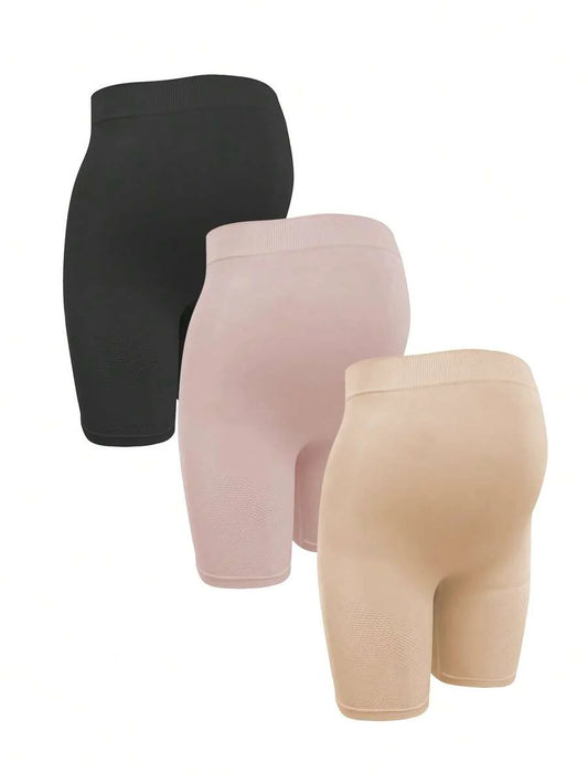 BloomMama Maternity Briefs 3 Pack - Seamless Solid Color High Waist Minimalist Soft Stretch