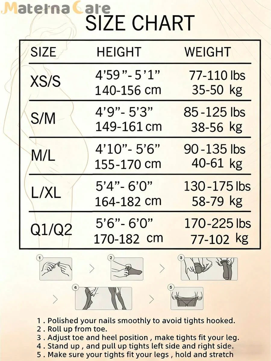Maternity Leggings - Coffee Brown High Elasticity Sheer Pantyhose Soft Belly Support, Summer