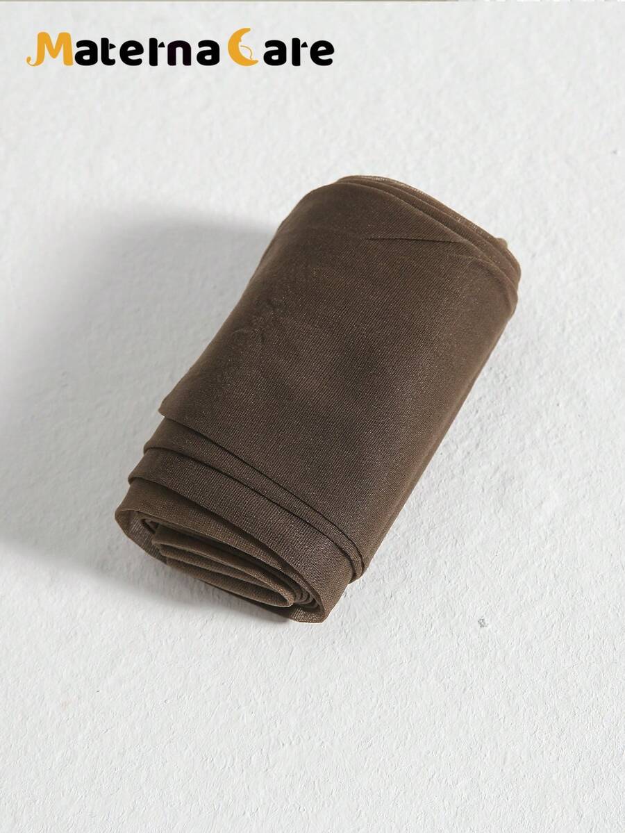 Maternity Leggings - Coffee Brown High Elasticity Sheer Pantyhose Soft Belly Support, Summer