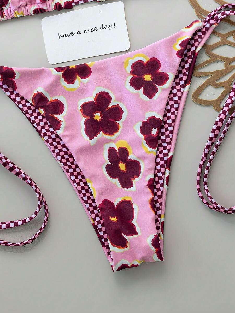 Costavie Fashionable & Sweet Shoulder-Tie Side Bow Knot Wireless Removable Padded Sexy Women Bikini Swimwear 2-Piece Set