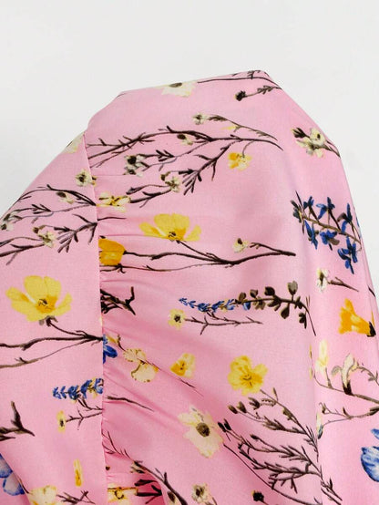 Maternity Floral Print Ruffle Hem Casual Camisole Dress