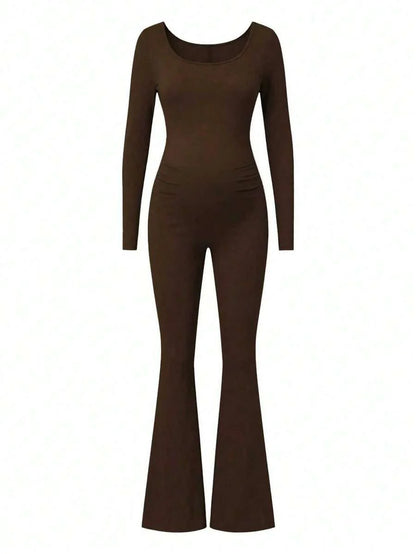 Maternity Long Sleeve Jumpsuit, Tight & Comfortable Casual Outfit