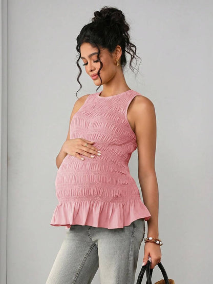 Momance Maternity Camisole - Solid Color Elegant Soft Stretch Pregnancy Tank Top, Nursing Lounge