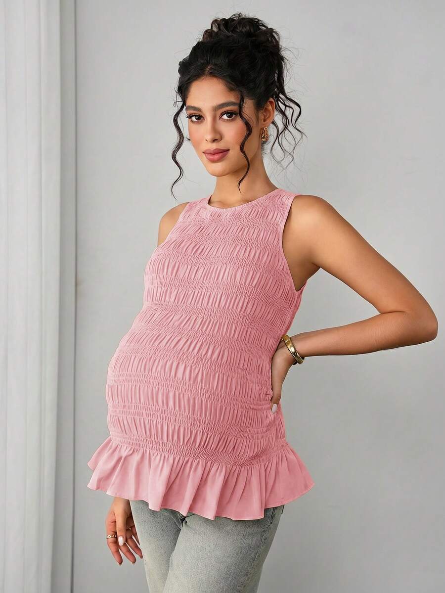 Momance Maternity Camisole - Solid Color Elegant Soft Stretch Pregnancy Tank Top, Nursing Lounge