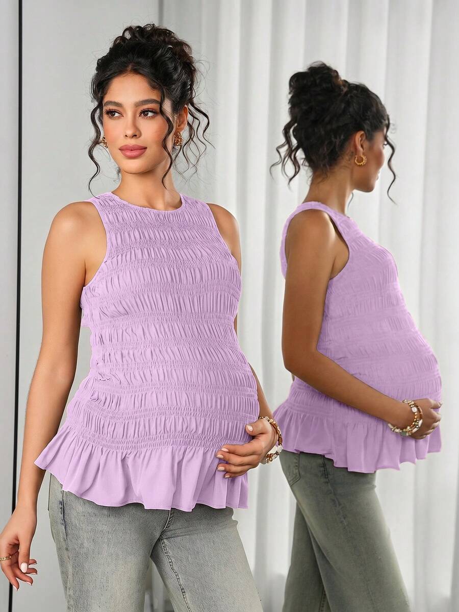 Momance Maternity Camisole - Solid Color Elegant Soft Stretch Pregnancy Tank Top, Nursing Lounge