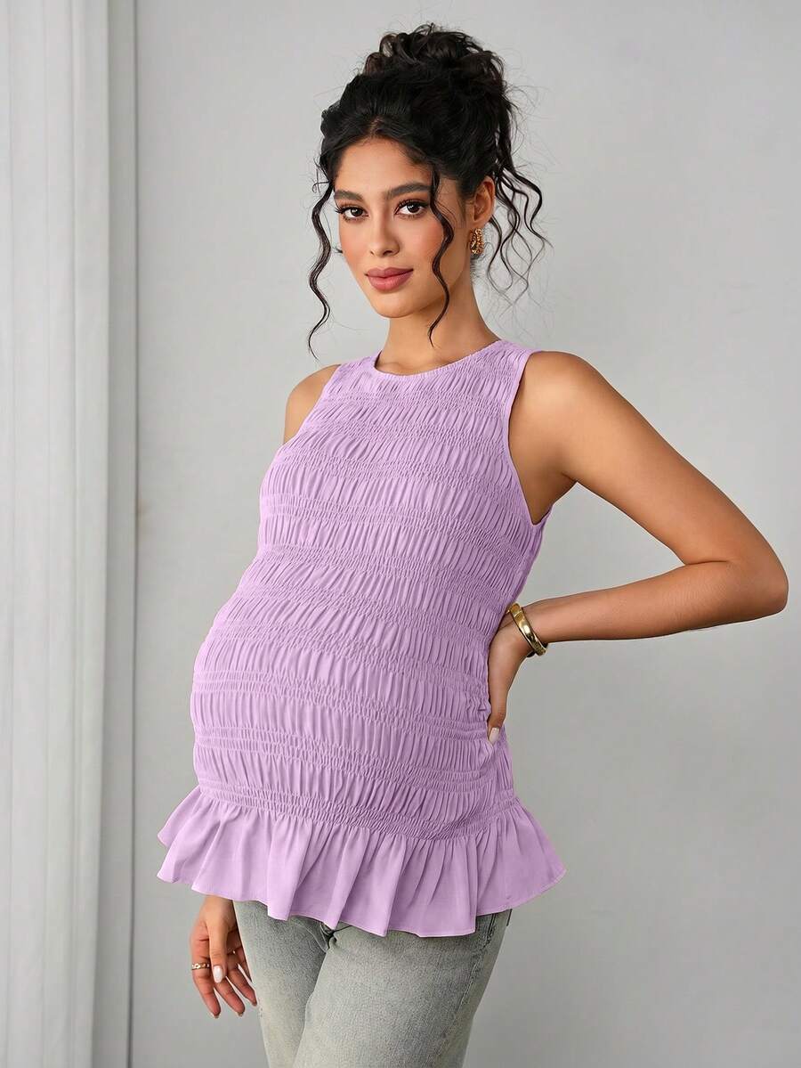 Momance Maternity Camisole - Solid Color Elegant Soft Stretch Pregnancy Tank Top, Nursing Lounge