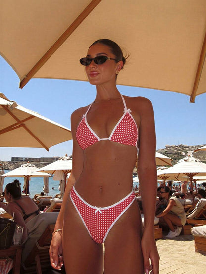 Swim Vcay Women's Tropical Floral Halter Neck Backless Sexy Bikini Set For Beach Vacation For Summer Rave Lollapalooza