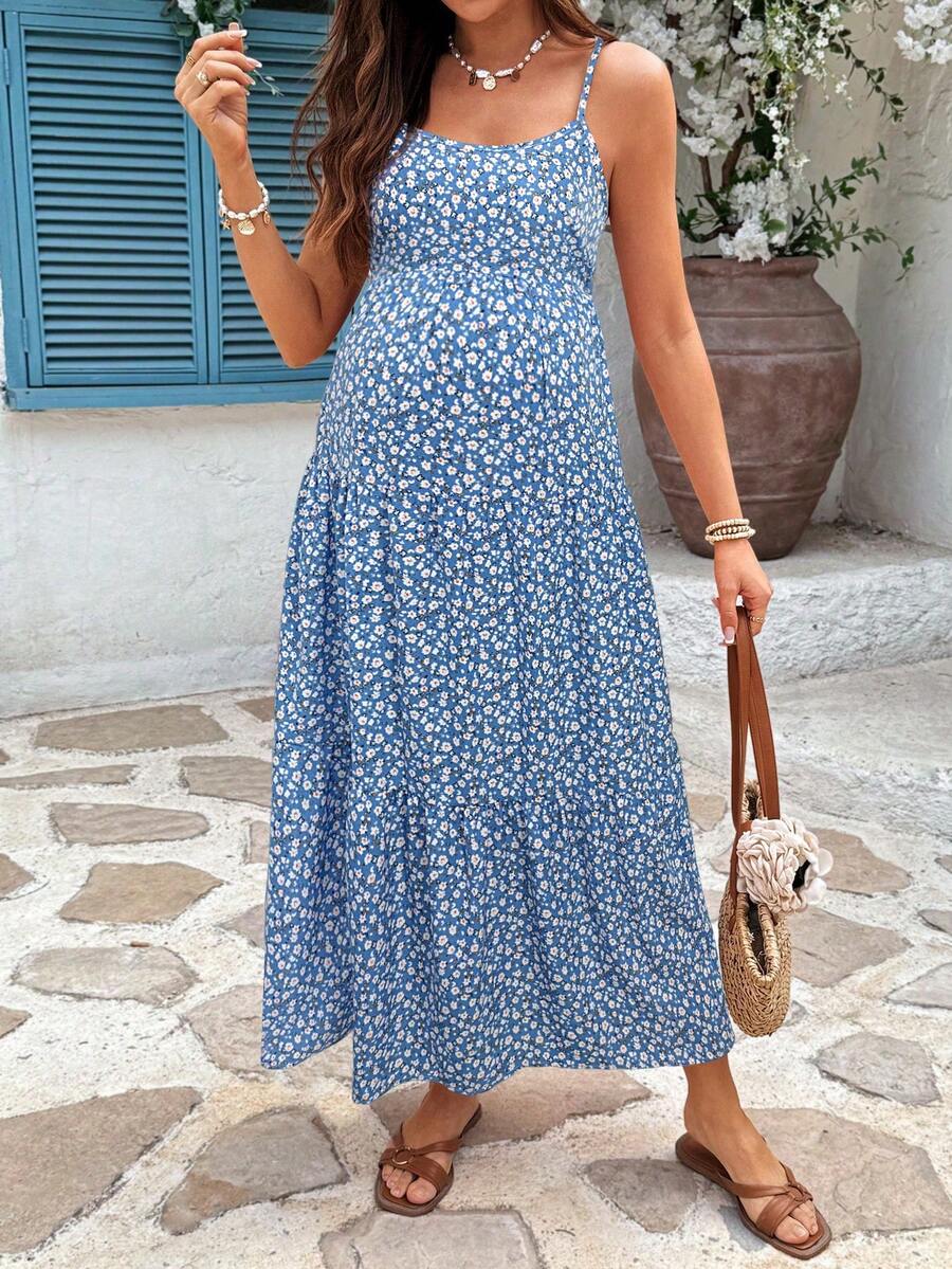Maternity Sleeveless Solid Color Dress, Fashionable For Summer Woman S Summer Clothes  Maternity Dress  Vacation