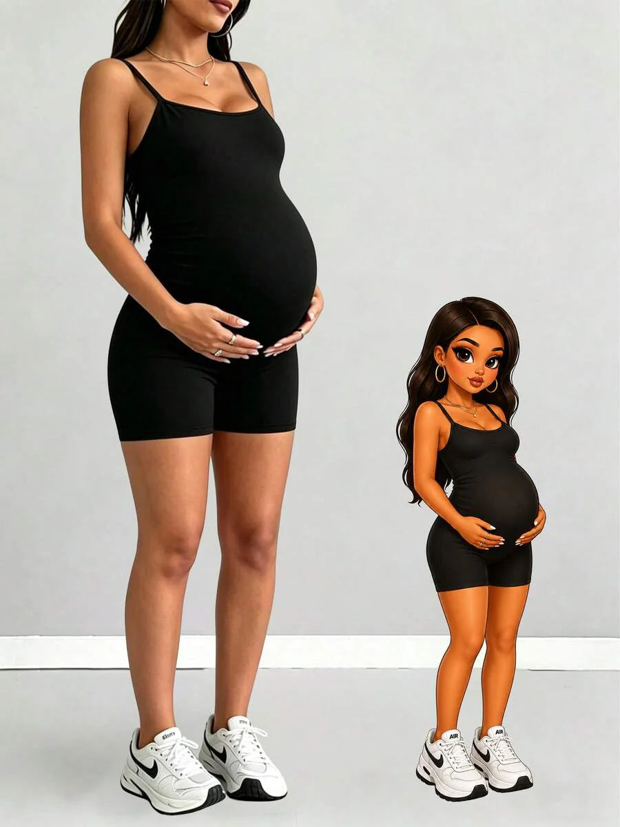 Maternity Colorblock Backless Spaghetti Strap Nursing Tank Top - Skinny Fit Pregnancy Beach Shirt