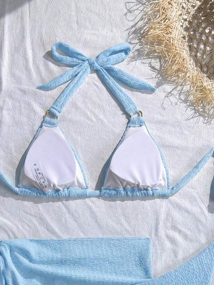 Swim Vcay 2026 New Spring/Summer 3 Pieces Women Yellow Swimwear & Shorts Beach Vacation Elegant Swim