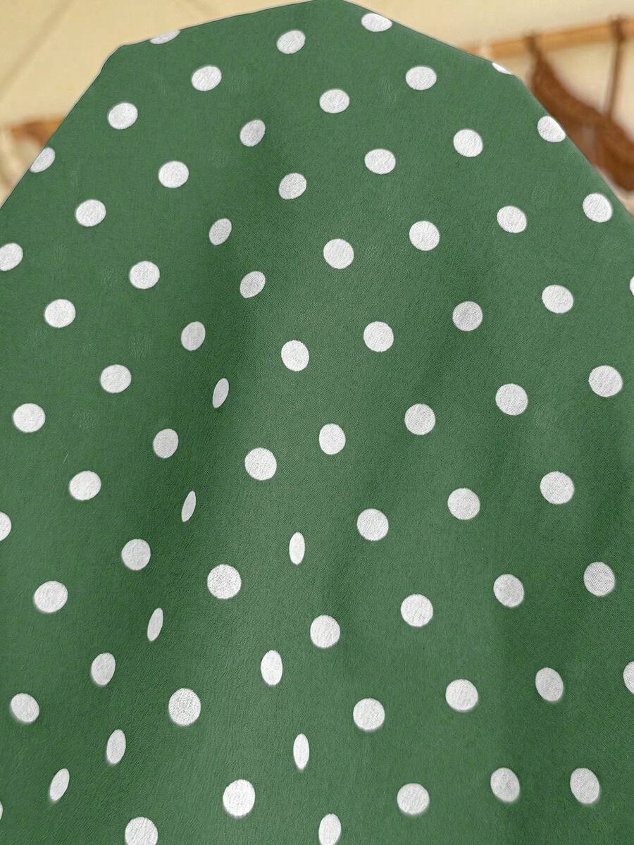Maternity Polka Dot Print Camisole And Adjustable Waist Shorts Casual 2 Pieces Set