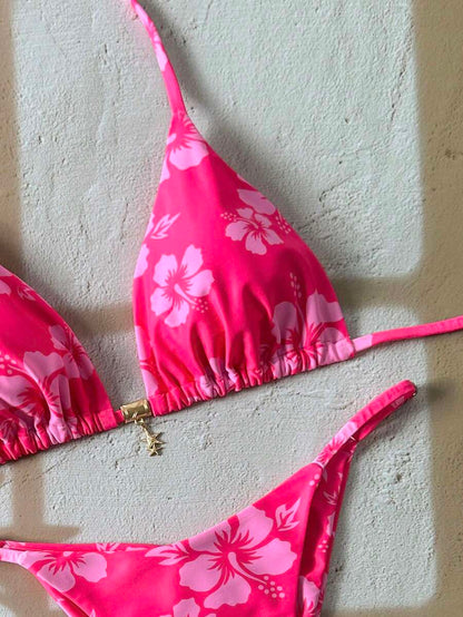 Swim Vcay Women's Tropical Print Two Pieces Bikini Set, Casual Holiday Style, Two Piece Women Sets,Valentine Outfits For Women ,Summer Vacation Outfits