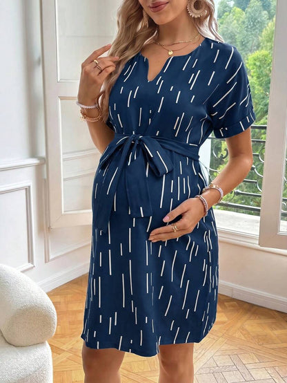 Maternity Casual V-Neck Short Sleeve Dress